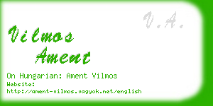 vilmos ament business card